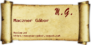 Maczner Gábor névjegykártya