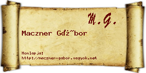 Maczner Gábor névjegykártya