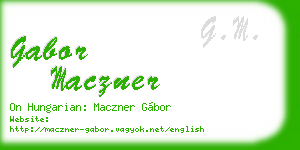 gabor maczner business card